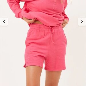Frankie’s Bikinis Burl High Waist Sweat Shorts Pink Size M